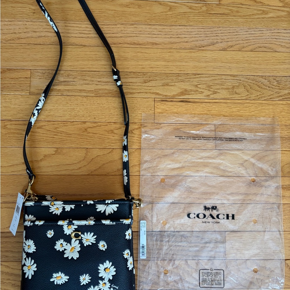 Coach Black Daisy Crossbody Bag with Gold Hardware - Picture 3 of 5